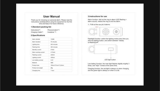 USER MANUAL for Safety Alarm